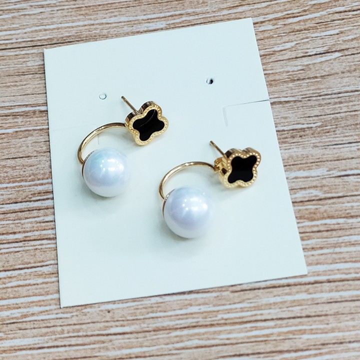 Bông Tai 4 Lá Titan Ko Đen Cao Cấp TT 2098 - TT 2098