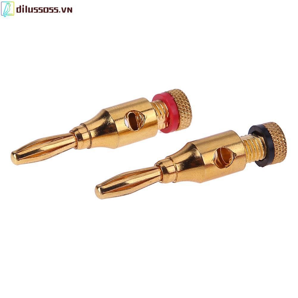 Bộ 2 cái phích cắm chuối mạ vàng nối âm thanh loa phát nhạc DIY