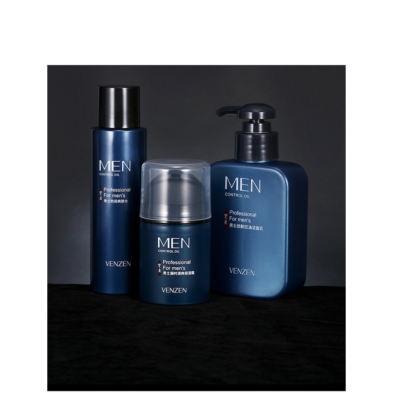 Combo bộ ba mỹ phẩm dưỡng da, chăm sóc da da mặt cho nam giới VENZEN + Son môi dưỡng ẩm VENZEN giúp da mềm mại NO-SPU219