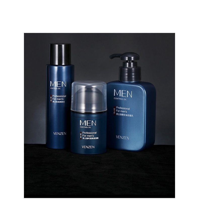 Combo bộ ba mỹ phẩm dưỡng da, chăm sóc da da mặt cho nam giới VENZEN + Son môi dưỡng ẩm VENZEN giúp da mềm mại NO-SPU219