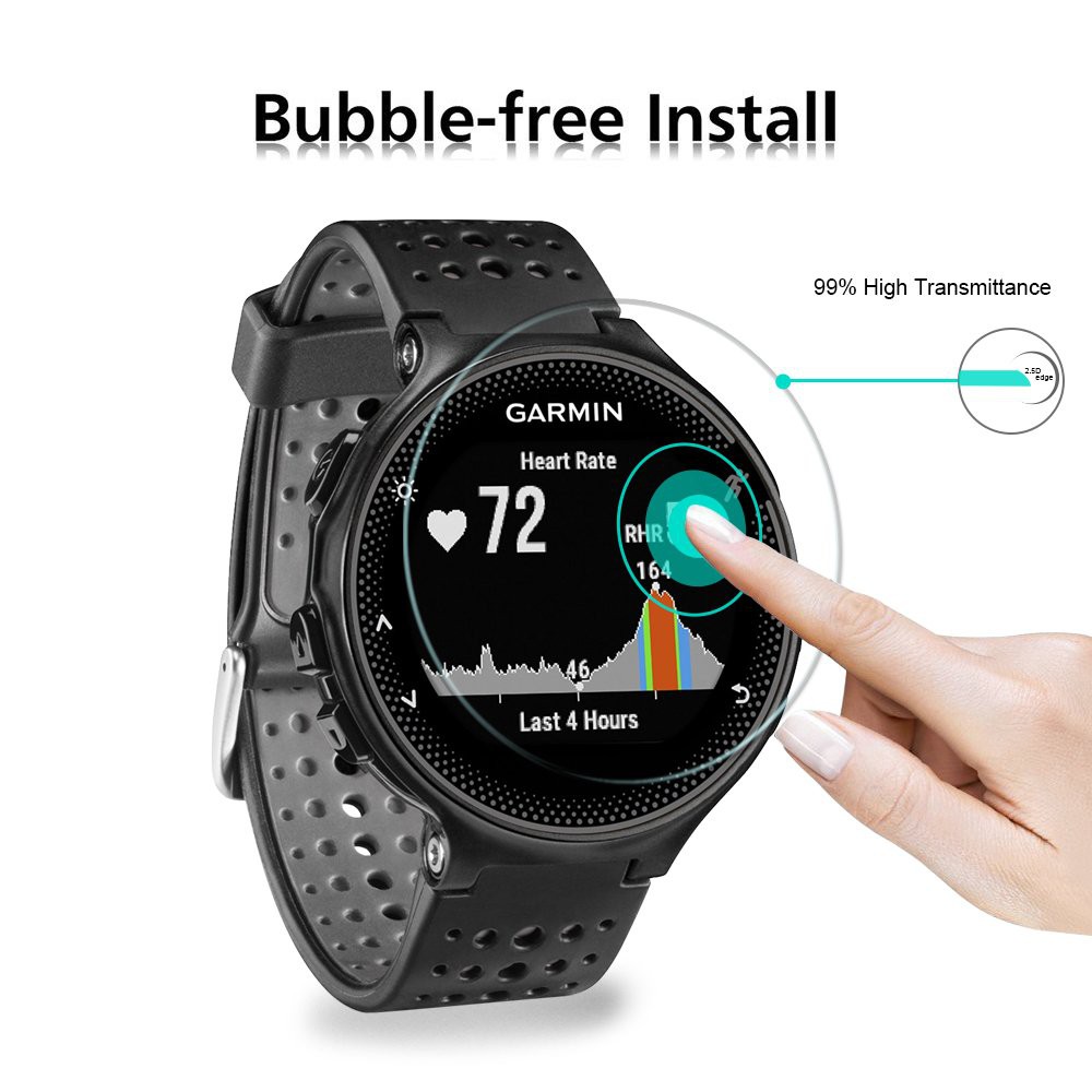 Set 4 kính cường lực bảo vệ màn hình thích hợp cho đồng hồ Garmin Forerunner 220/230/235/620/630
