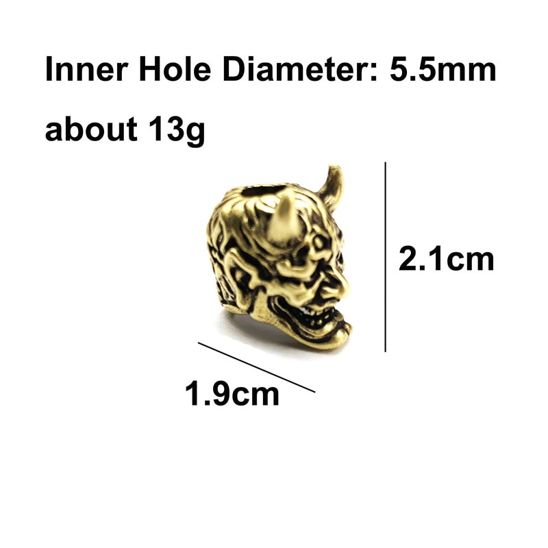 Mặt Dây Chuyền/Móc Chìa Khóa Bằng Đồng Thau Hình Mặt Nạ Ma Nhật Bản DIY