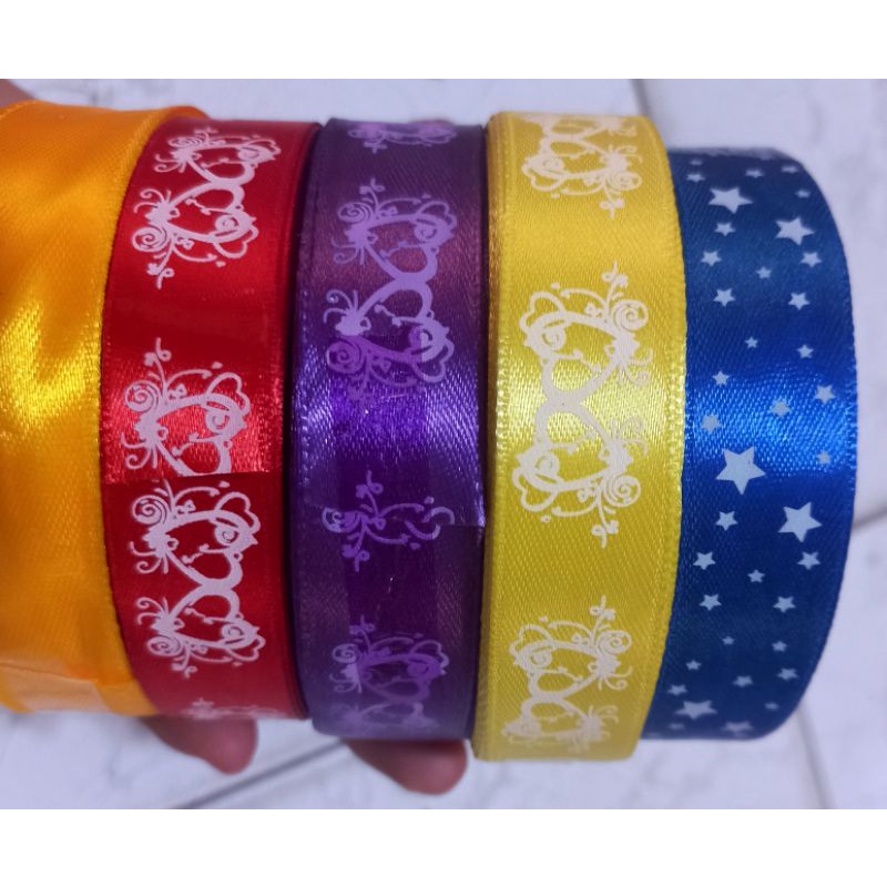 Ruy băng lụa bản 2cm họa tiết.