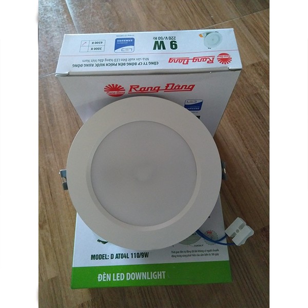 Đèn Led âm trần, đèn dowlight Rạng Đông D AT04L 110/9W ánh sáng vàng, trắng bảo hành 2 năm