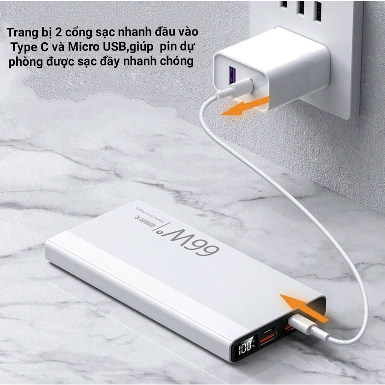 Pin Sạc Dự Phòng E27 20000 mAh Sạc Siêu Nhanh Công Suất 66W