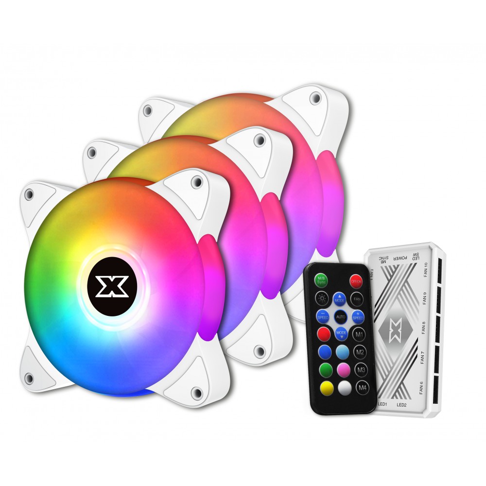 Quạt tản nhiệt Xigmatek Galaxy III Essential - BX120 ARTIC ARGB (MÀU TRẮNG) - Đã gồm Hub remote fan