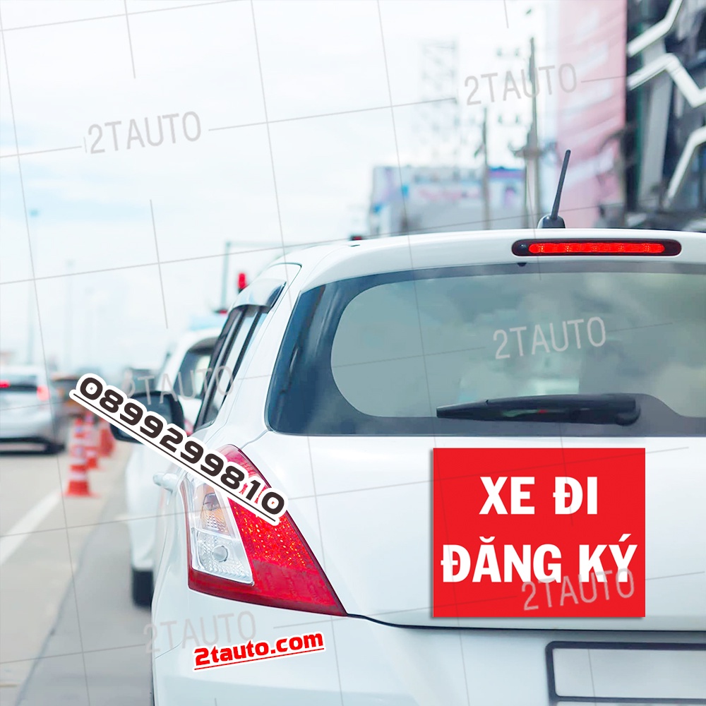 1 LOGO STICKER TEM THÔNG BÁO XE ĐI ĐĂNG KÝ DÙNG CHO XE MỚI MUA, CHƯA CẤP BIỂN SỐ