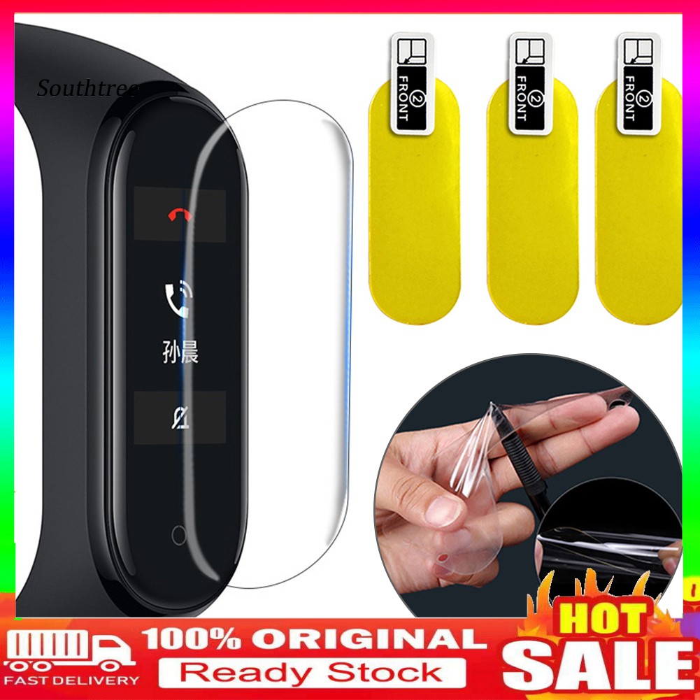 Set 3 Miếng Dán Tpu Chống Trầy Bảo Vệ Màn Hình Cho Xiaomi Mi Band 4