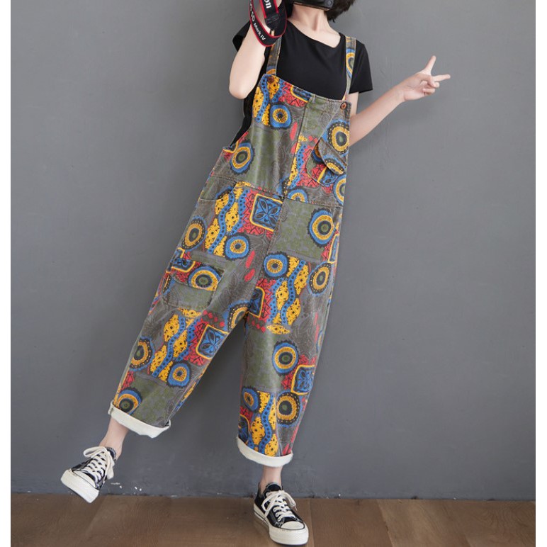 A169 Yếm big size freesize thời trang in họa tiết nhiều màu nổi bật cá tính năng động ống rộng | BigBuy360 - bigbuy360.vn