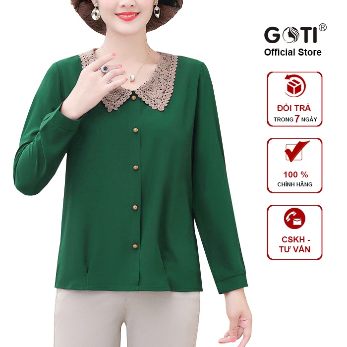 GOTI BIGSIZE - Áo Trung Niên Nữ Kiểu Cổ Bẻ Tay Lỡ Rút Eo Cao Cấp Tặng Mẹ Trung Niên 3A07 3A15