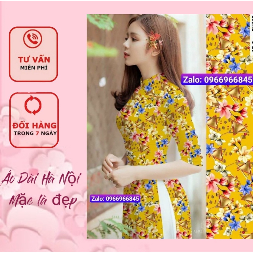 *Những áo dài hoa nhí dễ mặc, trẻ trung, che khuyết điểm cực tốt - Áo Dài Hà Nội