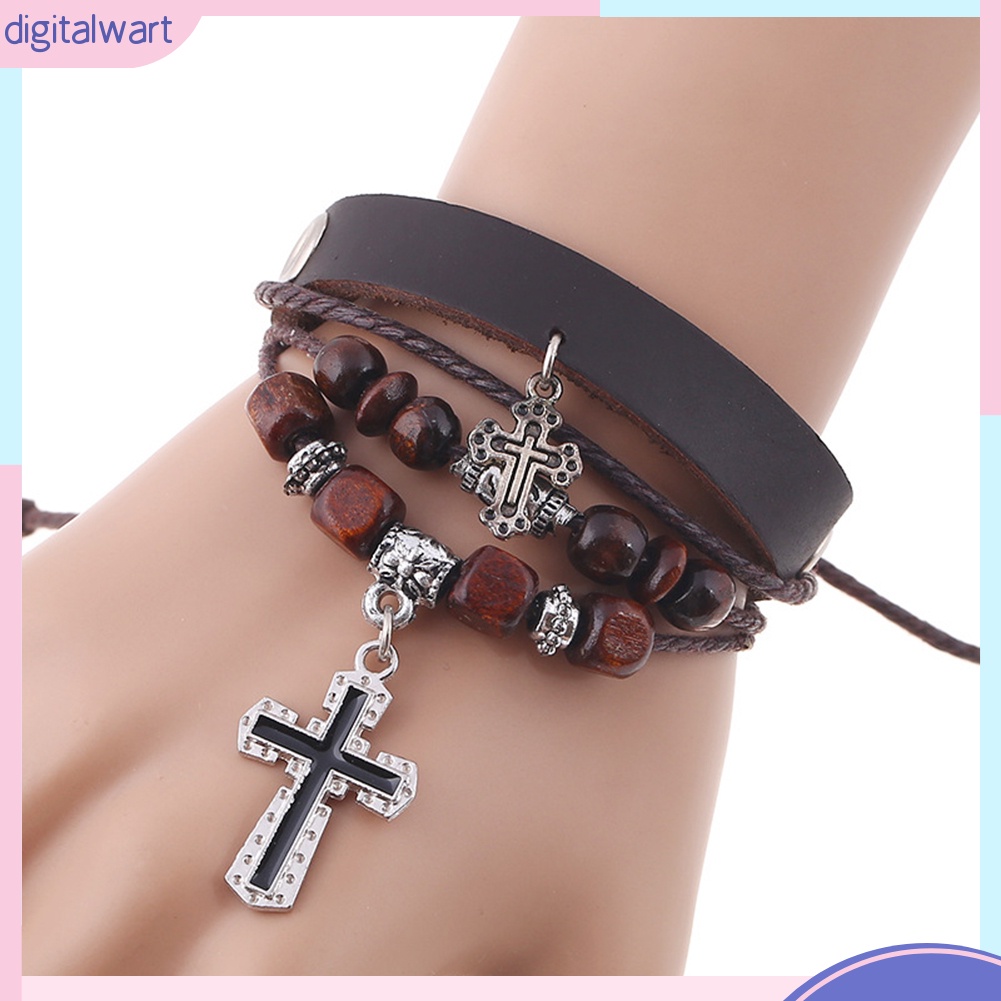 Vòng Đeo Tay Giả Da Nhiều Lớp Kiểu Dáng Vintage Thời Trang Cá Tính