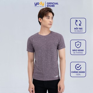Áo thun YODY Nam không cổ cotton coolmax raglan mềm mại thấm hút APM3617