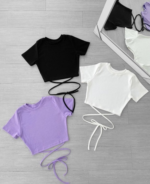 ÁO_CROPTOP_THẮT_DÂY(ảnh thật trải sàn)