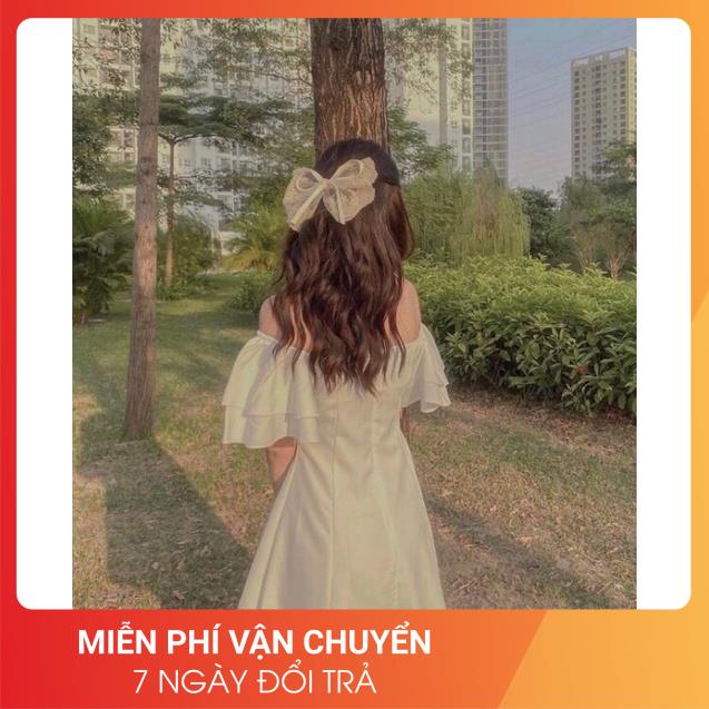 Váy trắng trễ vai tay bồng dáng xoè 24April 🌸 đầm trắng trễ vai cánh tiên tiểu thư hàng đẹp | BigBuy360 - bigbuy360.vn
