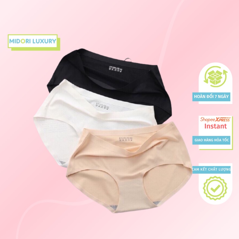 Quần lót đúc su thông hơi co dãn đàn hồi, Quần chip nữ mỏng nhẹ đáy thấm hút mồ hơi tốt 1523-1524