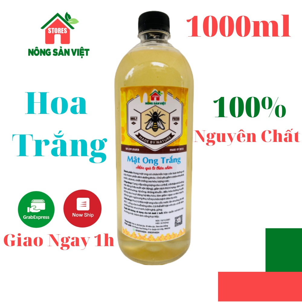 Mật Ong Trắng Nguyên Chất 1 Lít  Mù Cang Chải Yên Bái
