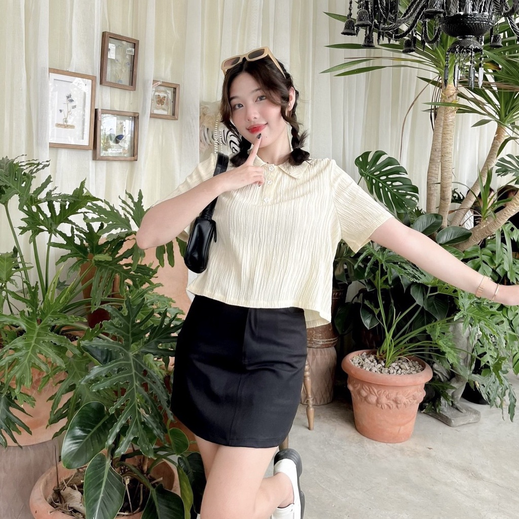 Áo AMI - Áo sơ mi ngắn cổ bẻ
