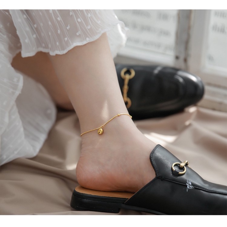 Lắc chân nữ titan bi dây mì lucky O1-403A - CAM KẾT KHÔNG GỈ, KHÔNG BAY MÀU - BẢO HÀNH 12 THÁNG