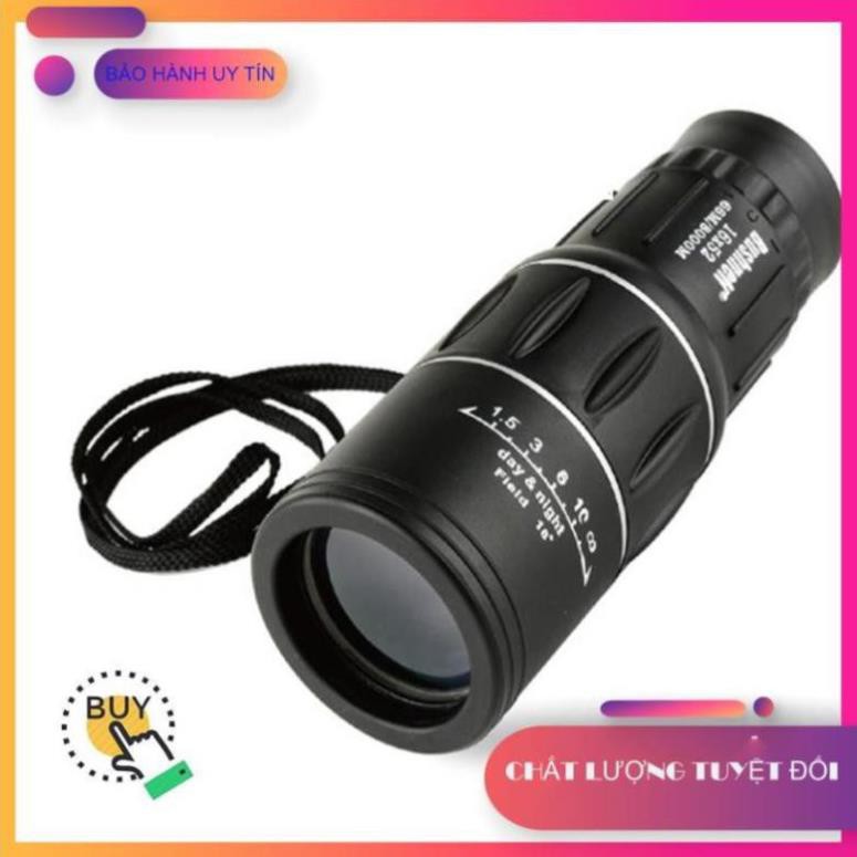 Ống nhòm một mắt Bushnell 16x52 siêu nét, hỗ trợ nhìn và chụp ảnh từ xa ( tặng kèm phụ kiện kẹp điện thoại + bao đựng)