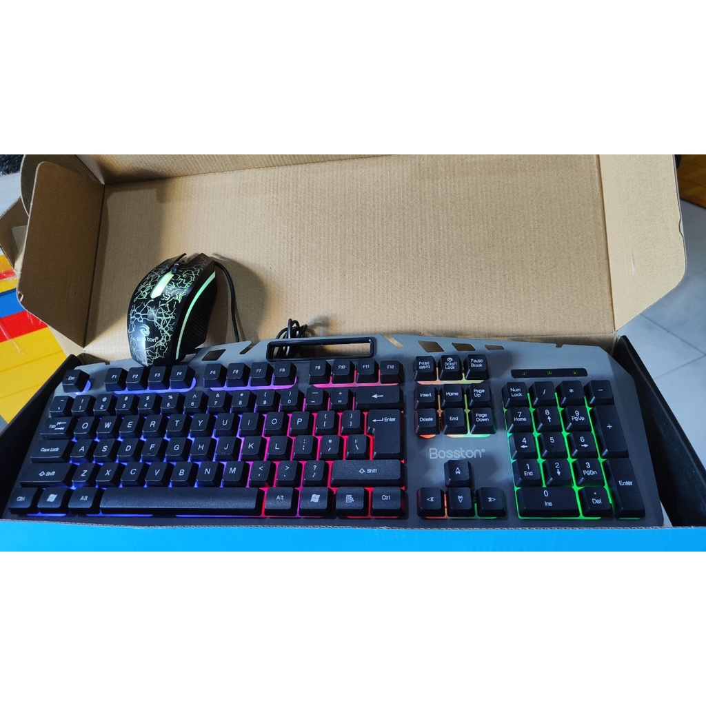 Bộ Phím chuột NEW Bosston 837 8350 Giả Cơ led new