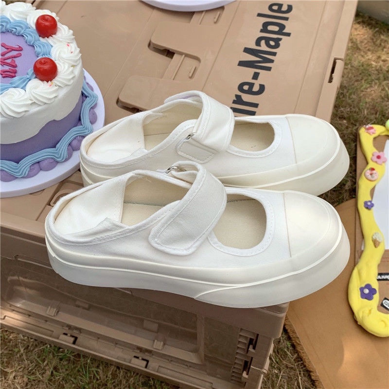 Giày búp bê vải quai dán Ulzzang siêu xinh