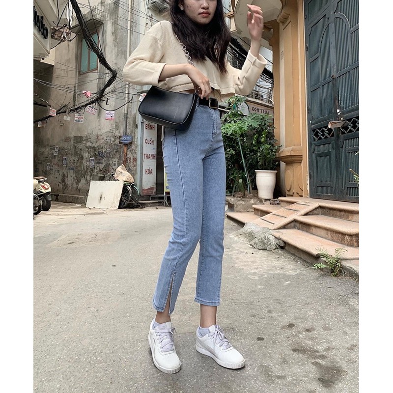 Quần jeans loe nhẹ co giãn S074