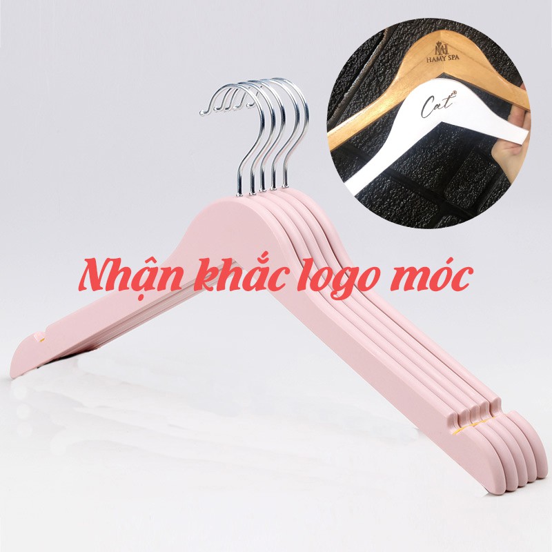 Móc gỗ Hồng treo quần áo gỗ KTN 44.5cm (1 móc)