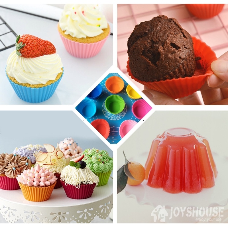 Khuôn silicon làm bánh tròn 7cm - Khuôn bánh bông lan, cupcake, muffin, rau câu