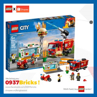 [ RẺ VÔ ĐỊCH ] Đồ Chơi Lắp Ráp LEGO® City 60214 Cứu Hỏa Tiệm Bánh Burger (327 chi tiết)