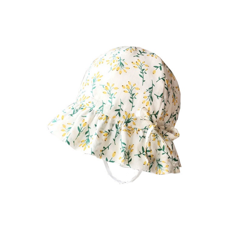 Mũ Cotton Vành Rộng In Họa Tiết Hoa Xinh Xắn Dùng Chụp Ảnh Cho Bé Sơ Sinh