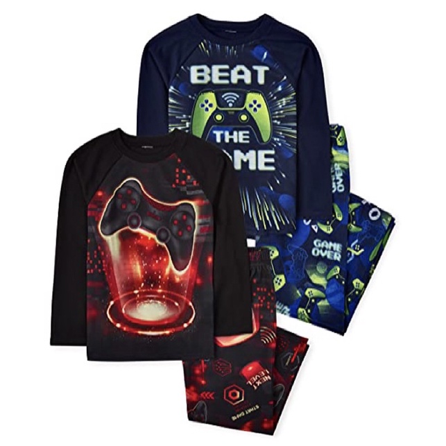 Bộ Quần Áo Dài Tay Unisex Nam Nữ PLACE Hàng Xuất Xịn Chất Mịn Đẹp In Hình Máy Chơi Game 2 Màu