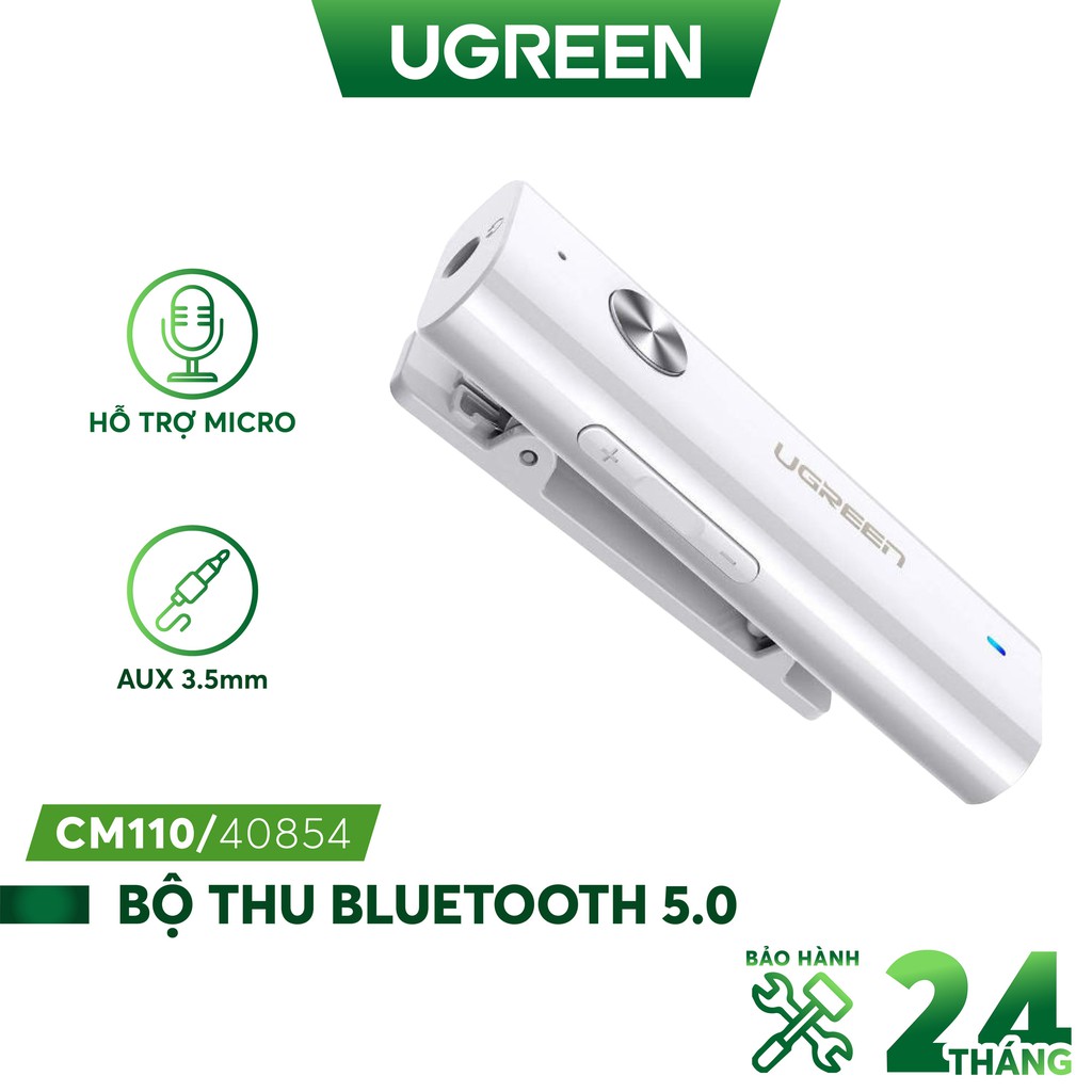 Thiết bị nhận Bluetooth 5.0 UGREEN CM110 40854 dùng cho tai nghe hỗ trợ MIC