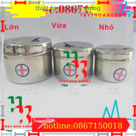Hộp Đựng Bông Cồn Inox - Hộp Lưu Mẫu Các Size