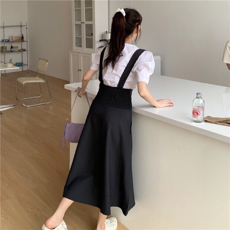 Set váy yếm dài ulzzang