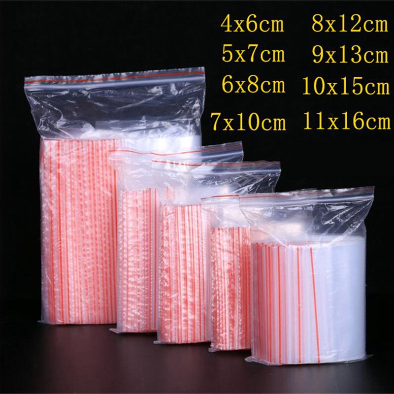 Bộ 100 túi khóa zip đựng vật dụng tiện lợi
