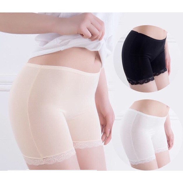 Quần mặc trong váy chất cotton pha ren quần váy giúp bạn tự tin khi mặc váy - Chan Underwear