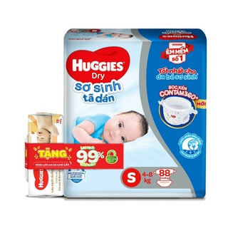 Tặng thêm 8 Miếng- Tã dán sơ sinh Huggies S88