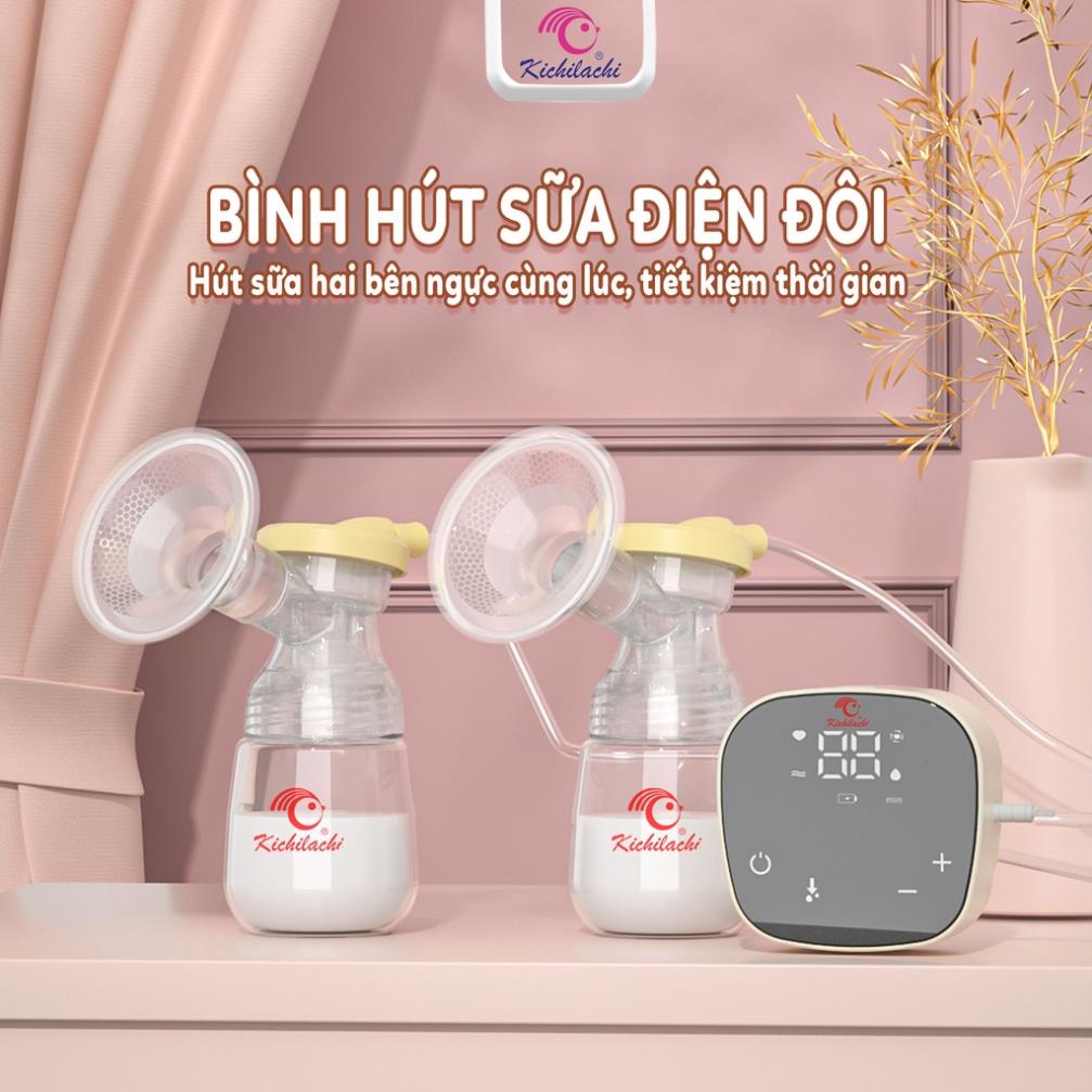 Máy hút sữa điện đơn, đôi Plus Kichilachi hút êm, không đau, tiếng ồn nhỏ phiên bản mới 2021
