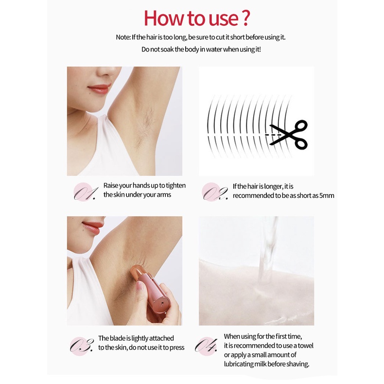 Máy cạo lông mặt, body, vùng bikini hình son môi Flawless công nghệ Hàn Quốc đa chức năng