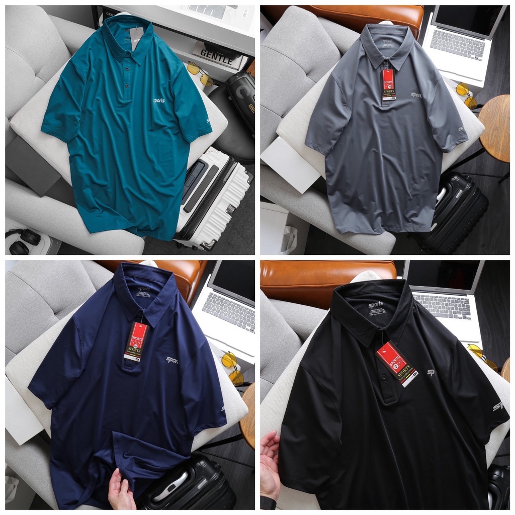 (bigsize) Áo thun polo nam tay ngắn vải thun lạnh bigsize 80 -130kg - đủ màu