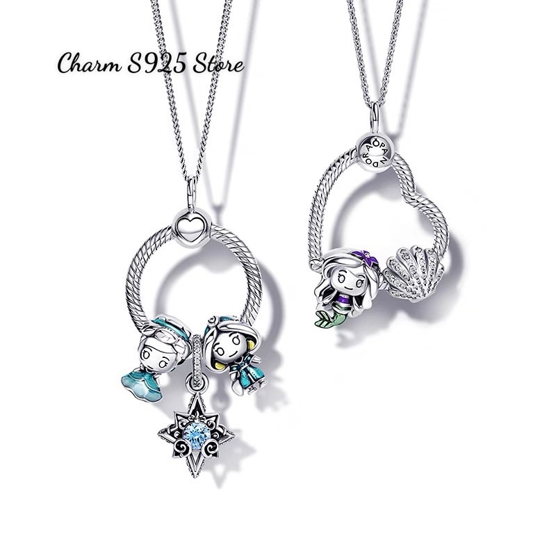 charm pan Disney the little Mermaid Ariel bạc s925 cao cấp