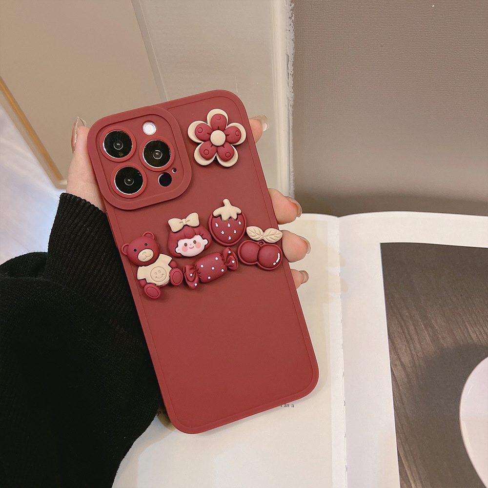 Dễ Thương Ốp Điện Thoại Silicon Mềm Hình Cô Gái Uống Rượu 3d Cho iphone 7 8 plus x xr xs 11 12 13 14 15 mini pro max