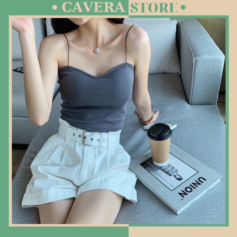 Áo bra 2 dây mảnh dáng lửng - Áo 2 dây có mút ngực gợi cảm xinh xắn Cavera  - B259