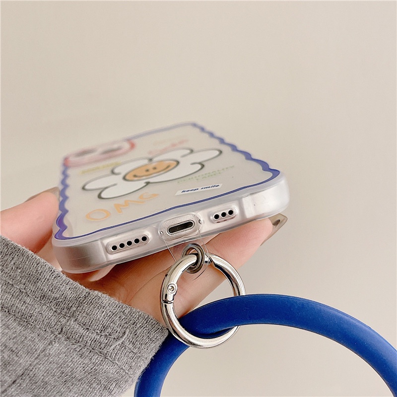 Ốp lưng iphone Ốp Điện Thoại Silicon Họa Tiết Mặt Cười Có Dây Đeo Cho Apple Iphone 13Pro 11 / 12 14pro 14pro # 14 Dinuo case