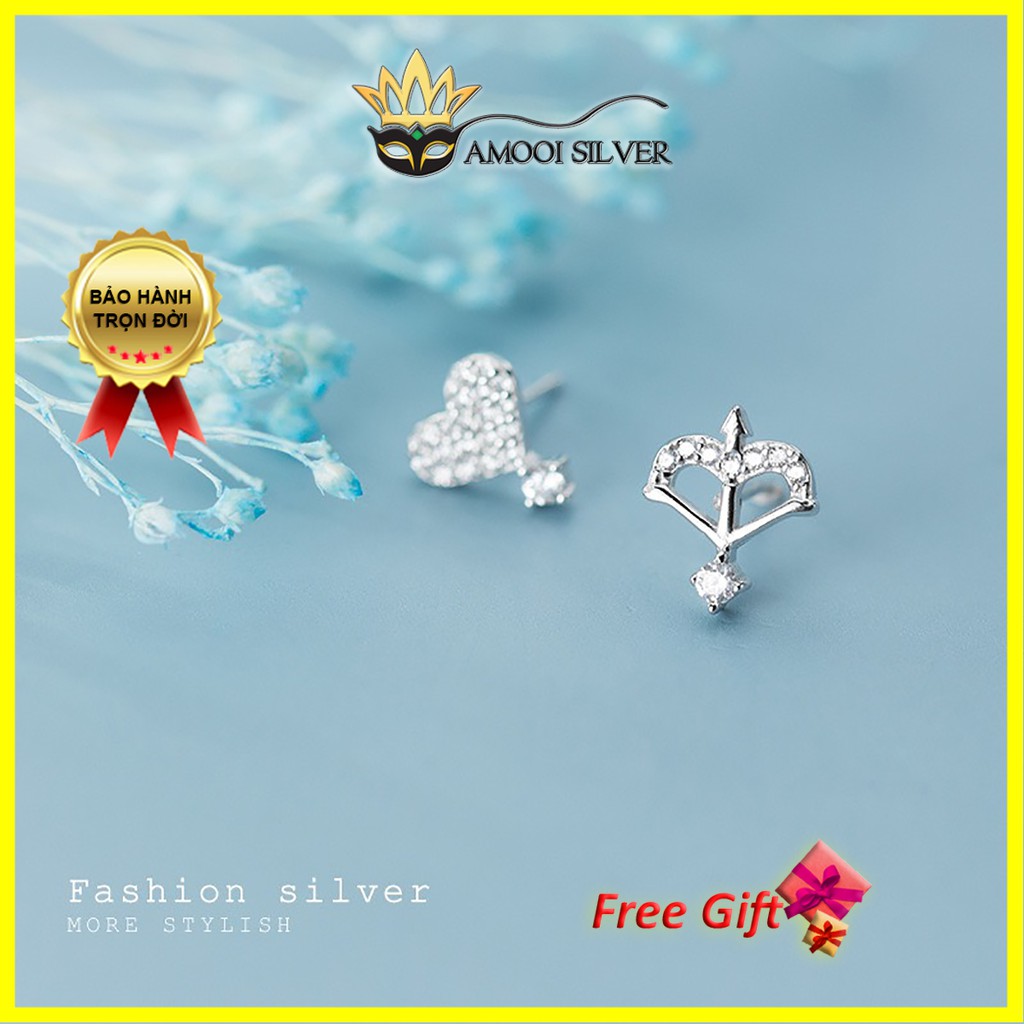 Bông tai bạc S925 cung tên thần Cupid - Amooi Silver AB211