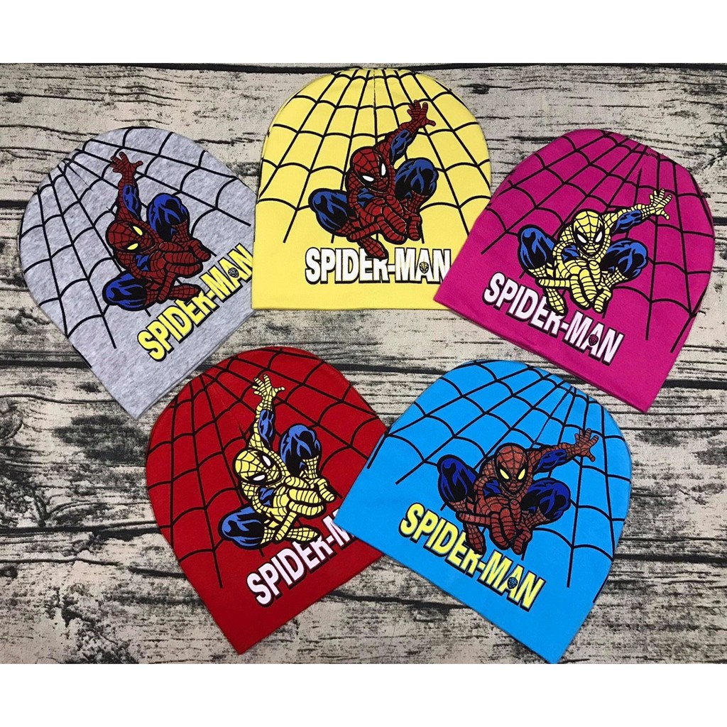 Mũ cotton Spider Man cho bé