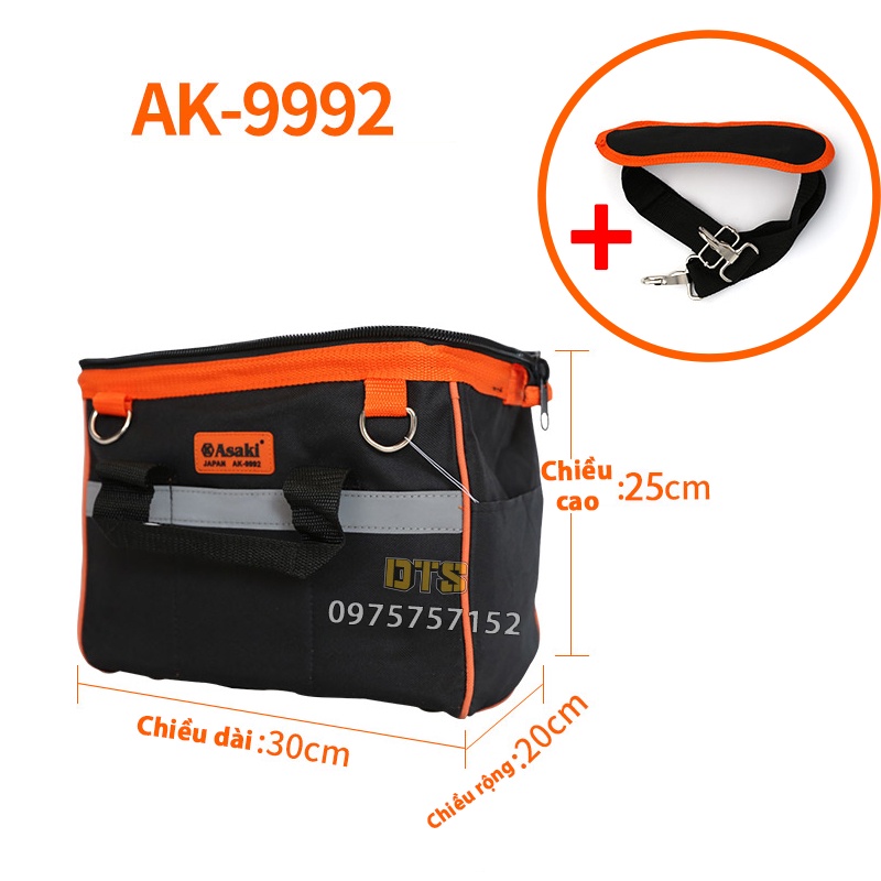 Túi xách đựng dụng cụ đồ nghề đa năng Asaki AK-9992