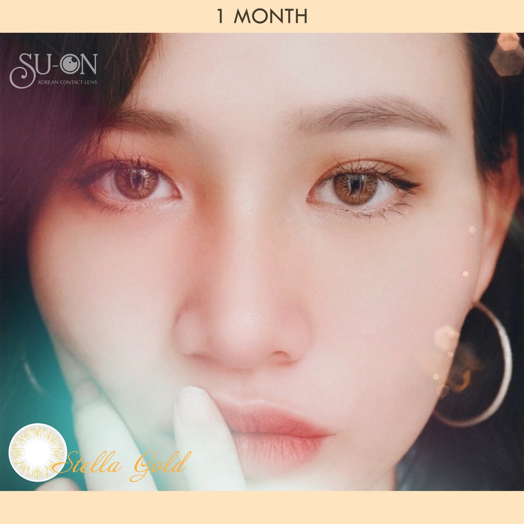 {Lens 1 tháng} Kính áp tròng STELLA GOLD PEARL + tặng kèm bộ dụng cụ mini