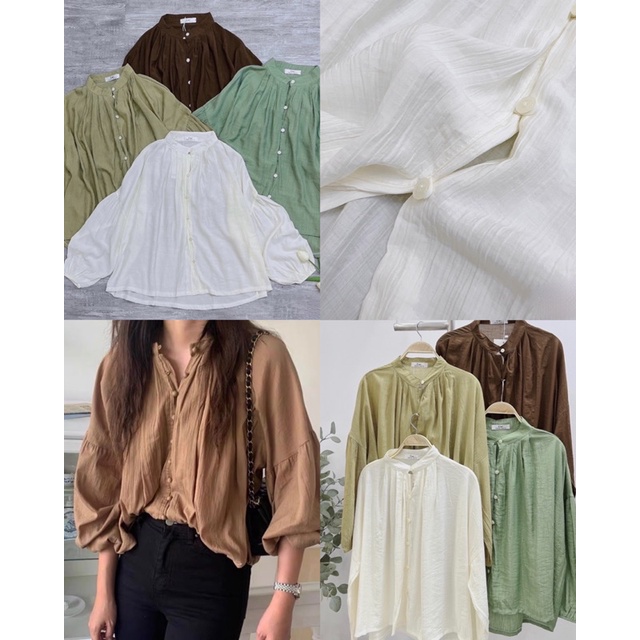 Áo sơ mi đũi tơ cổ tàu TSW (ảnh thật)